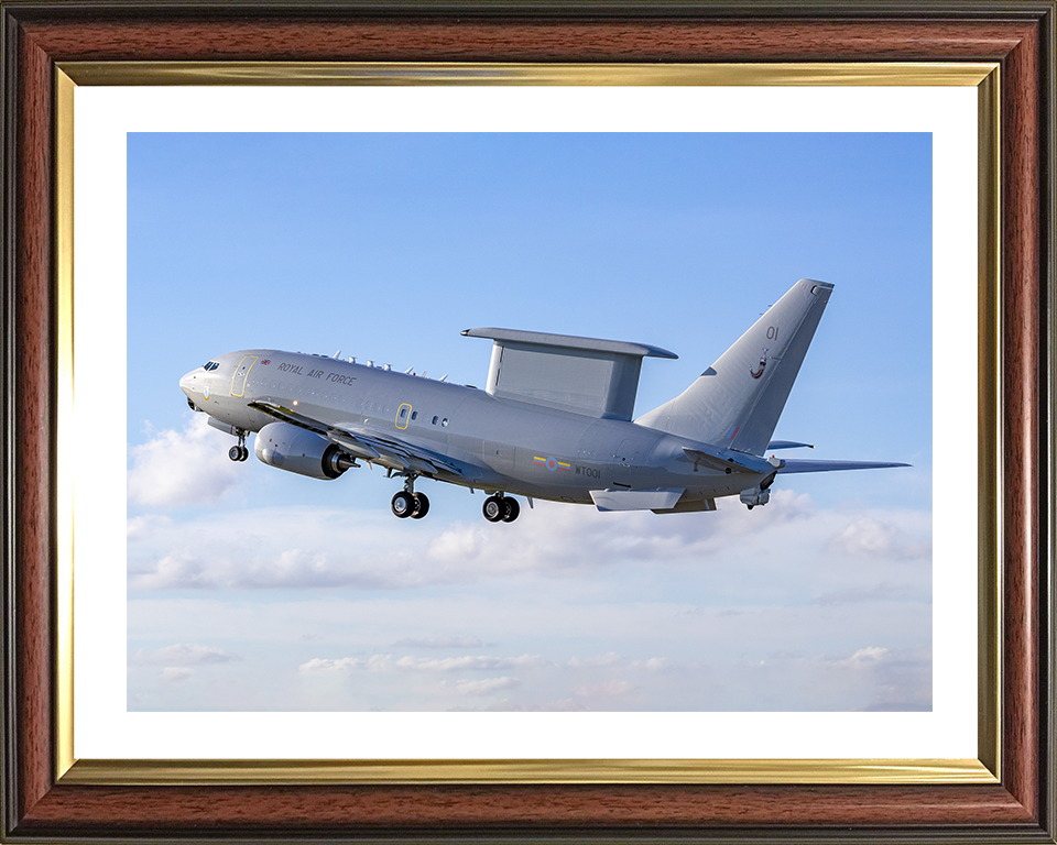 RAF E-7 Wedgetail in flight Photo Print Royal Air Force Aircraft Wall Art Aviation Decor Posters, Prints, & Visual Artwork Hampshire Prints 10 x 8 Classic Frame Yes