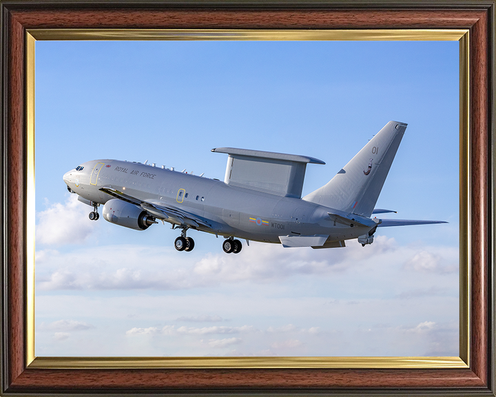 RAF E-7 Wedgetail in flight Photo Print Royal Air Force Aircraft Wall Art Aviation Decor Posters, Prints, & Visual Artwork Hampshire Prints 10 x 8 Classic Frame No