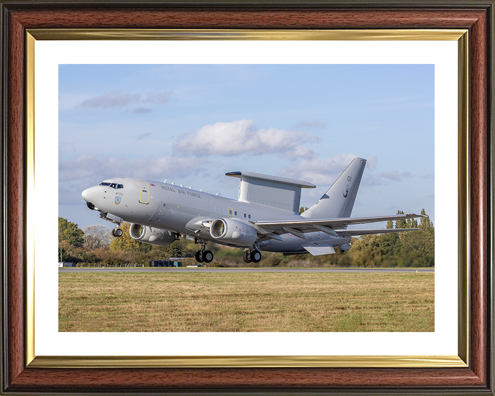 RAF E-7 Wedgetail taking off Photo Print Royal Air Force Aircraft Wall Art Aviation Decor Posters, Prints, & Visual Artwork Hampshire Prints 10 x 8 Classic Frame Yes