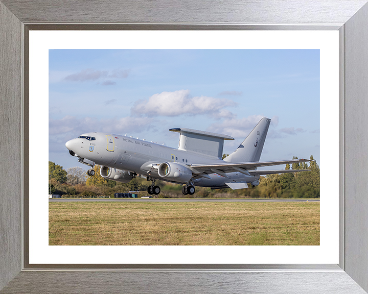RAF E-7 Wedgetail taking off Photo Print Royal Air Force Aircraft Wall Art Aviation Decor Posters, Prints, & Visual Artwork Hampshire Prints 10 x 8 Silver Frame Yes