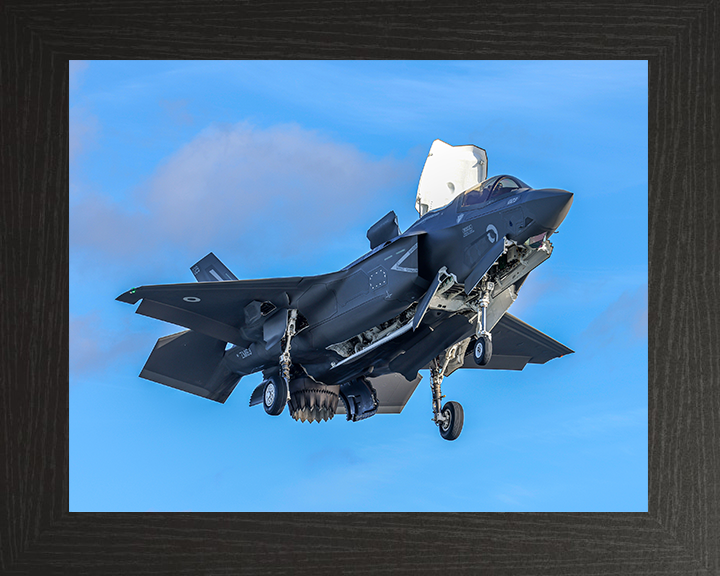RAF F-35B Lightning vertical Takeoff Photo Print Royal Air Force Aircraft Wall Art Aviation Decor Posters, Prints, & Visual Artwork Hampshire Prints 10 x 8 Black Frame No