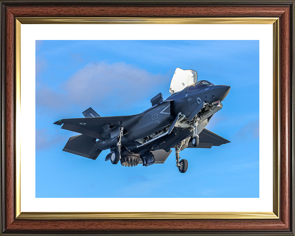 RAF F-35B Lightning vertical Takeoff Photo Print Royal Air Force Aircraft Wall Art Aviation Decor Posters, Prints, & Visual Artwork Hampshire Prints 10 x 8 Classic Frame Yes