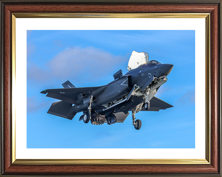 RAF F-35B Lightning vertical Takeoff Photo Print Royal Air Force Aircraft Wall Art Aviation Decor Posters, Prints, & Visual Artwork Hampshire Prints 10 x 8 Classic Frame Yes