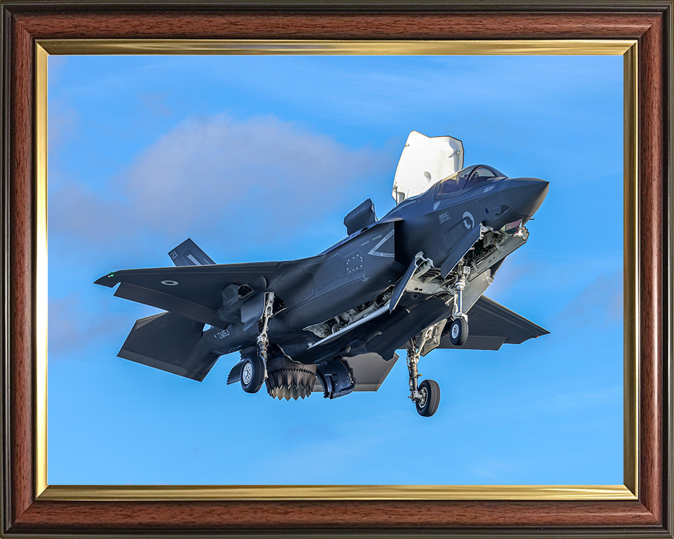 RAF F-35B Lightning vertical Takeoff Photo Print Royal Air Force Aircraft Wall Art Aviation Decor Posters, Prints, & Visual Artwork Hampshire Prints 10 x 8 Classic Frame No