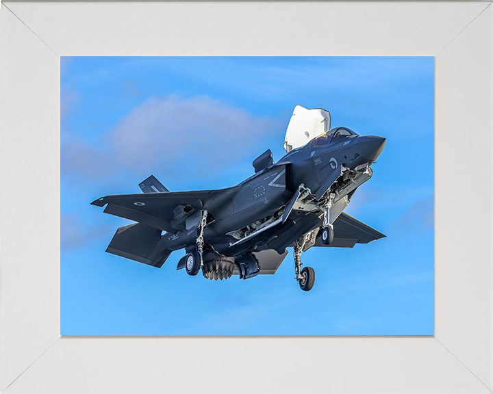 RAF F-35B Lightning vertical Takeoff Photo Print Royal Air Force Aircraft Wall Art Aviation Decor Posters, Prints, & Visual Artwork Hampshire Prints 10 x 8 White Frame No