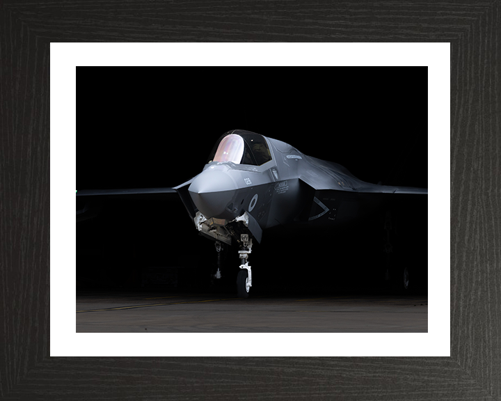 RAF F-35B Lightning Jet Leaving a hanger Photo Print Royal Air Force Aircraft Wall Art Aviation Decor Posters, Prints, & Visual Artwork Hampshire Prints 10 x 8 Black Frame Yes