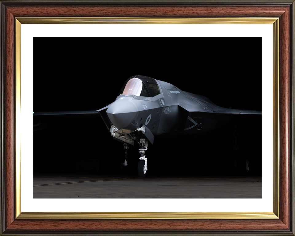RAF F-35B Lightning Jet Leaving a hanger Photo Print Royal Air Force Aircraft Wall Art Aviation Decor Posters, Prints, & Visual Artwork Hampshire Prints 10 x 8 Classic Frame Yes