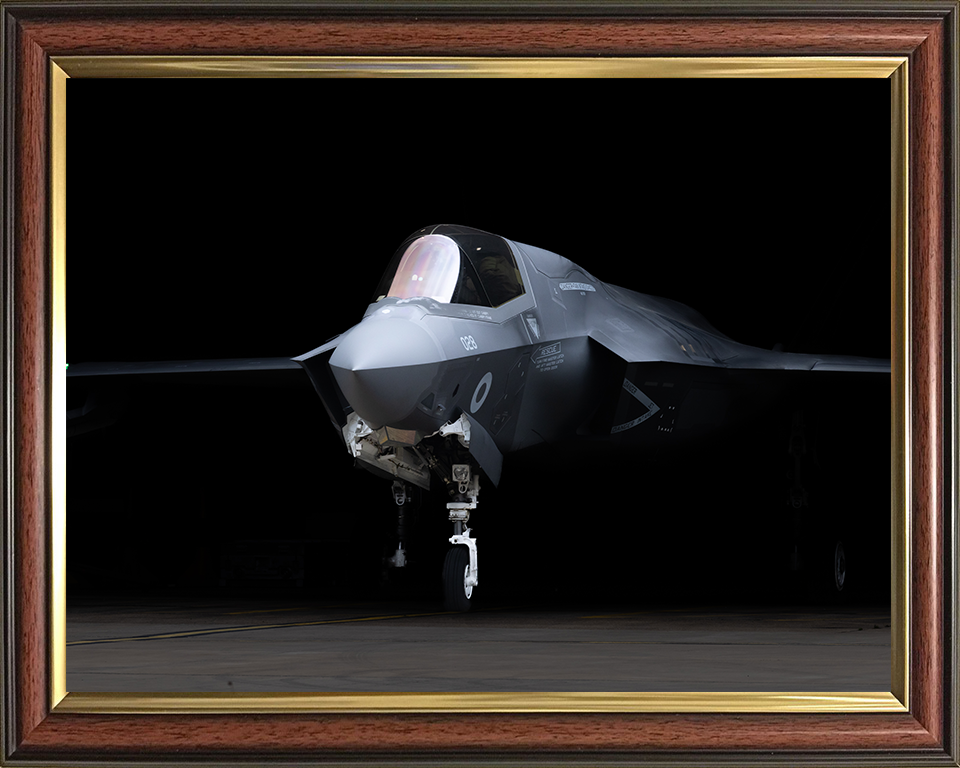 RAF F-35B Lightning Jet Leaving a hanger Photo Print Royal Air Force Aircraft Wall Art Aviation Decor Posters, Prints, & Visual Artwork Hampshire Prints 10 x 8 Classic Frame No