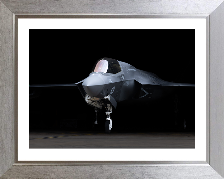 RAF F-35B Lightning Jet Leaving a hanger Photo Print Royal Air Force Aircraft Wall Art Aviation Decor Posters, Prints, & Visual Artwork Hampshire Prints 10 x 8 Silver Frame Yes