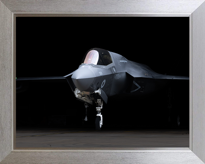 RAF F-35B Lightning Jet Leaving a hanger Photo Print Royal Air Force Aircraft Wall Art Aviation Decor Posters, Prints, & Visual Artwork Hampshire Prints 10 x 8 Silver Frame No