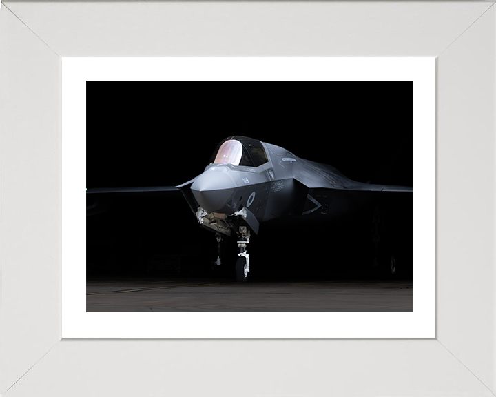 RAF F-35B Lightning Jet Leaving a hanger Photo Print Royal Air Force Aircraft Wall Art Aviation Decor Posters, Prints, & Visual Artwork Hampshire Prints 10 x 8 White Frame Yes