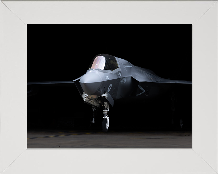 RAF F-35B Lightning Jet Leaving a hanger Photo Print Royal Air Force Aircraft Wall Art Aviation Decor Posters, Prints, & Visual Artwork Hampshire Prints 10 x 8 White Frame No