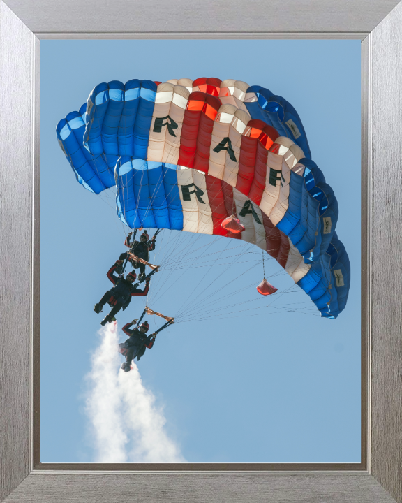 RAF Falcons Parachute display team Photo Print Royal Air Force Wall Art Decor Poster Posters, Prints, & Visual Artwork Hampshire Prints 10 x 8 Silver Frame No