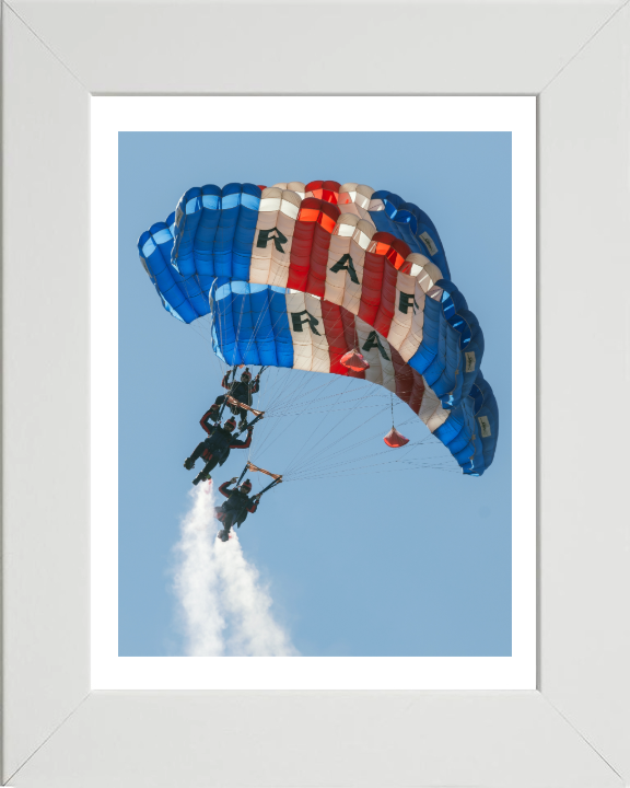 RAF Falcons Parachute display team Photo Print Royal Air Force Wall Art Decor Poster Posters, Prints, & Visual Artwork Hampshire Prints 10 x 8 White Frame Yes