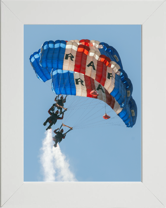 RAF Falcons Parachute display team Photo Print Royal Air Force Wall Art Decor Poster Posters, Prints, & Visual Artwork Hampshire Prints 10 x 8 White Frame No