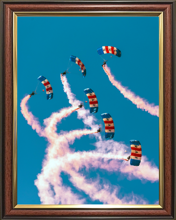 RAF Falcons Parachute display team Photo Print Royal Air Force Wall Art Decor Posters, Prints, & Visual Artwork Hampshire Prints 10 x 8 Classic Frame No