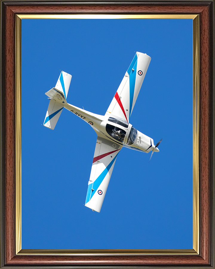 RAF Grob 115E Tutor aircraft in flight Photo Print Royal Air Force Aircraft Wall Art Aviation Decor Posters, Prints, & Visual Artwork Hampshire Prints 10 x 8 Classic Frame No