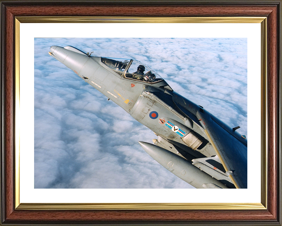 RAF Harrier GR7 Jet Cockpit Closeup Photo Print Royal Air Force Aircraft Wall Art Aviation Decor Posters, Prints, & Visual Artwork Hampshire Prints 10 x 8 Classic Frame Yes
