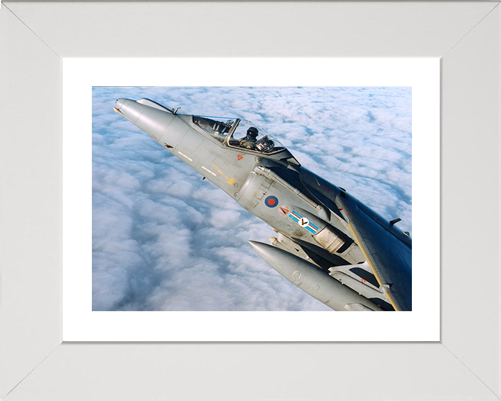 RAF Harrier GR7 Jet Cockpit Closeup Photo Print Royal Air Force Aircraft Wall Art Aviation Decor Posters, Prints, & Visual Artwork Hampshire Prints 10 x 8 White Frame Yes