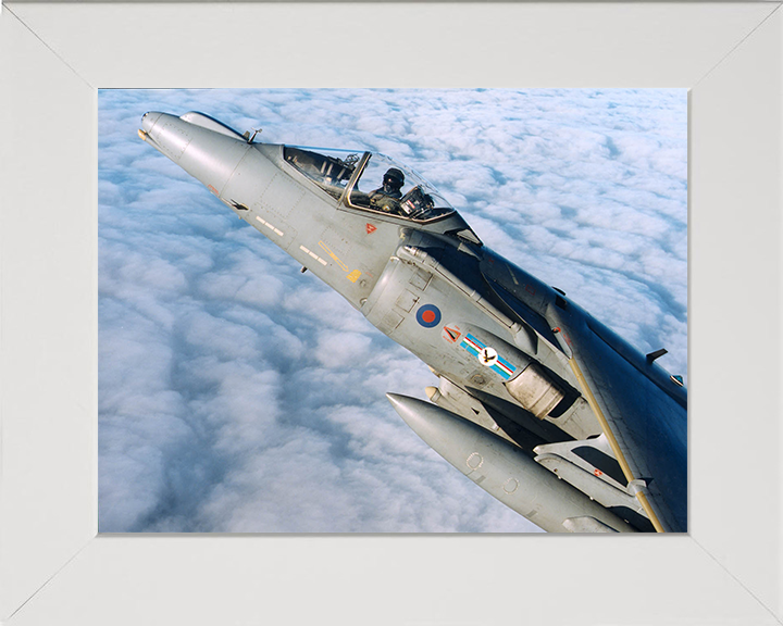 RAF Harrier GR7 Jet Cockpit Closeup Photo Print Royal Air Force Aircraft Wall Art Aviation Decor Posters, Prints, & Visual Artwork Hampshire Prints 10 x 8 White Frame No