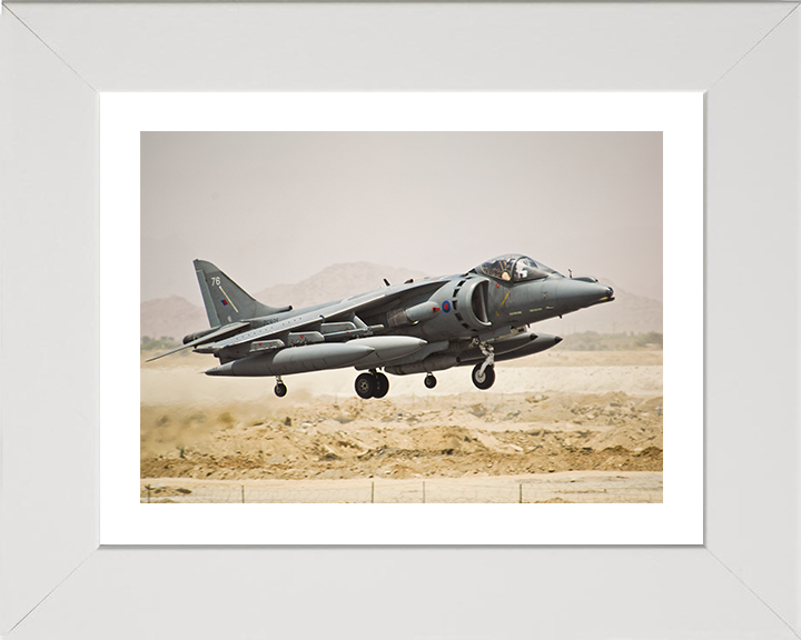 RAF Harrier GR9 Taking off Photo Print Royal Air Force Aircraft Wall Art Aviation Decor Posters, Prints, & Visual Artwork Hampshire Prints 10 x 8 White Frame Yes