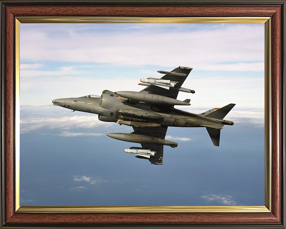 RAF Harrier Jet Banking 2002 Photo Print Royal Air Force Aircraft Wall Art Aviation Decor Posters, Prints, & Visual Artwork Hampshire Prints 10 x 8 Classic Frame No