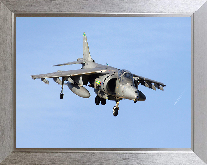 RAF Harrier Jet Taking a Bow Royal Photo Print Air Force Aircraft Wall Art Aviation Decor Posters, Prints, & Visual Artwork Hampshire Prints 10 x 8 Silver Frame No
