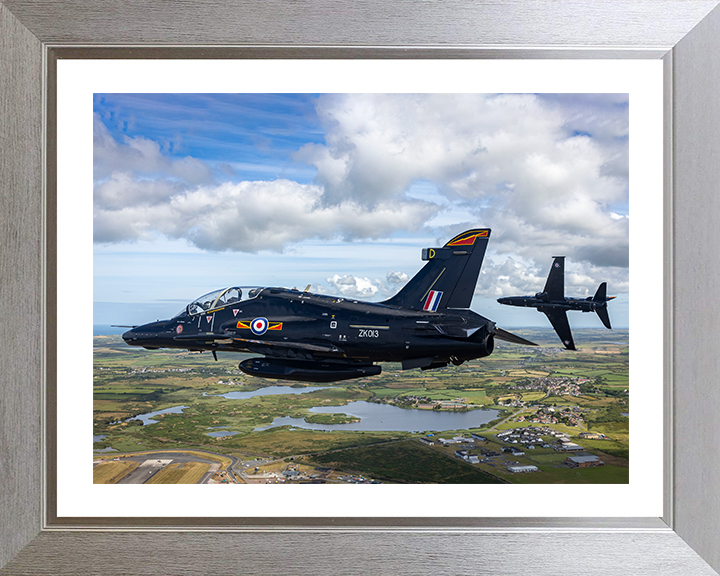 RAF Hawk T2 aircraft in flight Photo Print Royal Air Force Aircraft Wall Art Aviation Decor Posters, Prints, & Visual Artwork Hampshire Prints 10 x 8 Silver Frame Yes