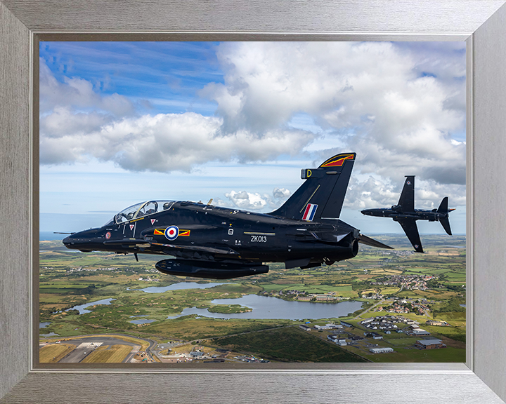 RAF Hawk T2 aircraft in flight Photo Print Royal Air Force Aircraft Wall Art Aviation Decor Posters, Prints, & Visual Artwork Hampshire Prints 10 x 8 Silver Frame No