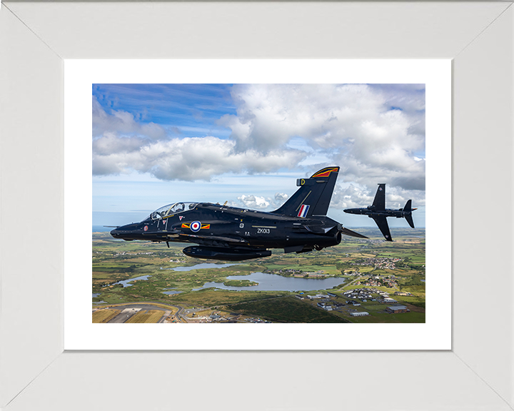 RAF Hawk T2 aircraft in flight Photo Print Royal Air Force Aircraft Wall Art Aviation Decor Posters, Prints, & Visual Artwork Hampshire Prints 10 x 8 White Frame Yes