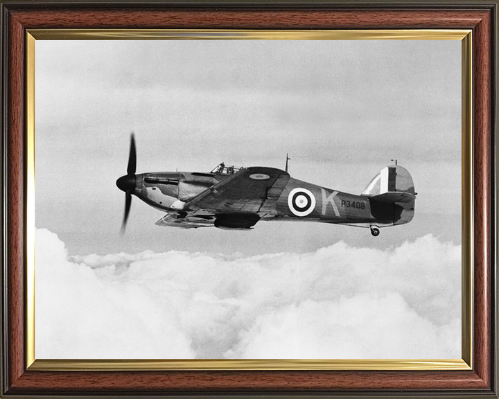 RAF Hawker Hurricane MkI in Flight 1940 Photo Print Royal Air Force Aircraft Wall Art Aviation Decor Posters, Prints, & Visual Artwork Hampshire Prints 10 x 8 Classic Frame No
