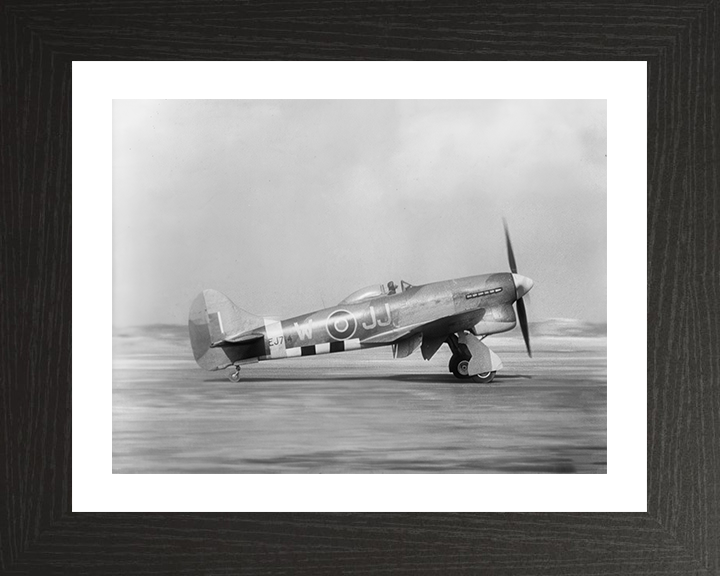 RAF Hawker Tempest Mark V Photo Print Royal Air Force Aircraft Wall Art Aviation Decor Posters, Prints, & Visual Artwork Hampshire Prints 10 x 8 Black Frame Yes