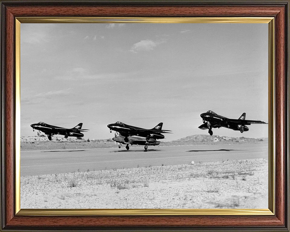 RAF Hawker Hunter F6s fighter aircraft Akrotiri 1961 Photo Print Royal Air Force Aircraft Wall Art Posters, Prints, & Visual Artwork Hampshire Prints 10 x 8 Classic Frame No