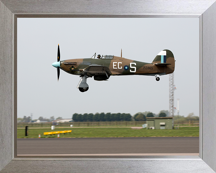RAF Hurricane Mk IIC RAF Conningsby Photo Print Royal Air Force Aircraft Wall Art Aviation Decor Posters, Prints, & Visual Artwork Hampshire Prints 10 x 8 Silver Frame No
