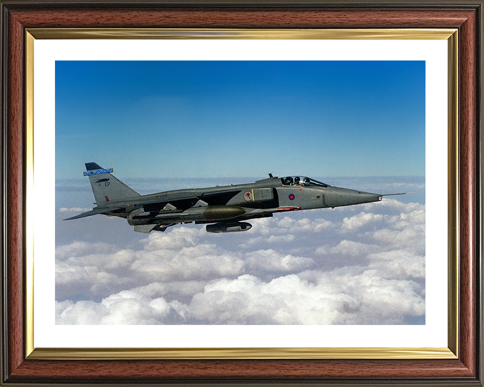 RAF Jaguar Jet in flight Photo Print Royal Air Force Aircraft Wall Art Aviation Decor Poster Posters, Prints, & Visual Artwork Hampshire Prints 10 x 8 Classic Frame Yes