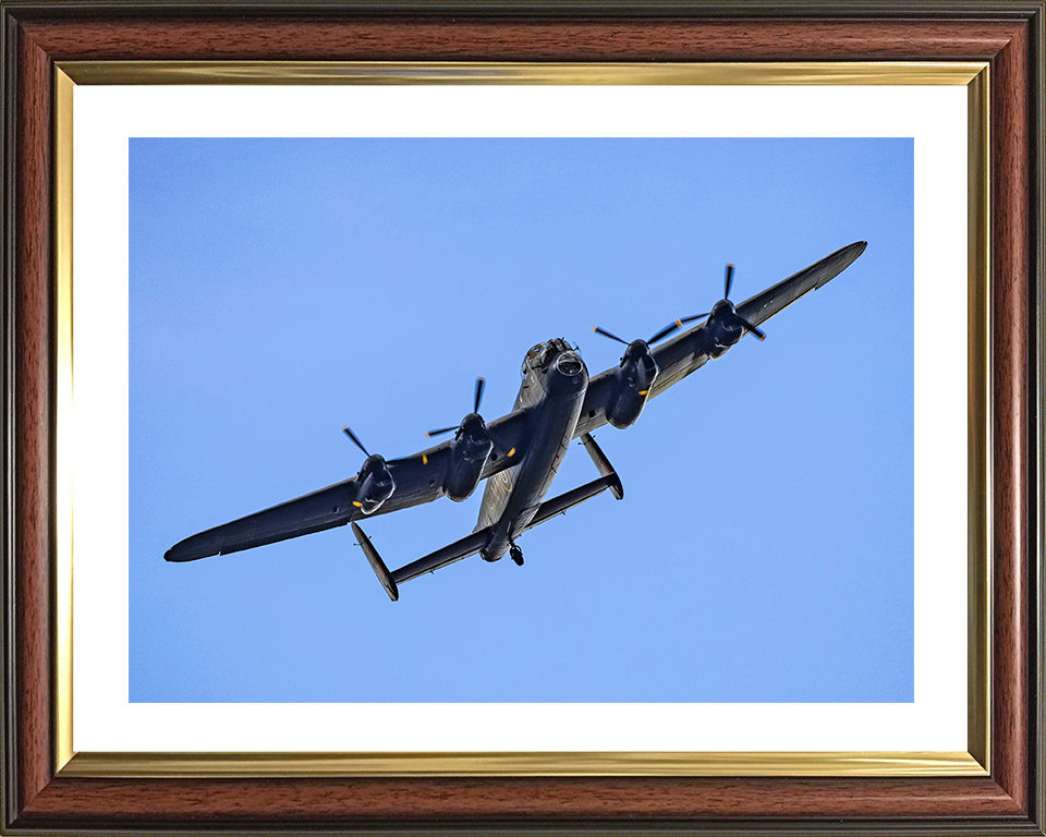 RAF Lancaster Bomber in Flight 2025 Photo Print Royal Air Force Aircraft Wall Art Aviation Decor Posters, Prints, & Visual Artwork Hampshire Prints 10 x 8 Classic Frame Yes