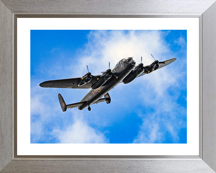 RAF Lancaster Bomber in Flight Sept 2025 Royal Air Force Aircraft Photo Print Wall Art Aviation Decor UK Posters, Prints, & Visual Artwork Hampshire Prints 10 x 8 Silver Frame Yes