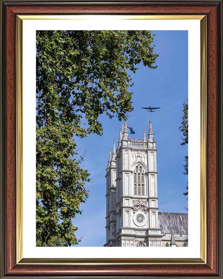 RAF Lancaster Bomber over Westminster abbey Photo Print Royal Air Force Aircraft Wall Art Aviation Decor Posters, Prints, & Visual Artwork Hampshire Prints 10 x 8 Classic Frame Yes