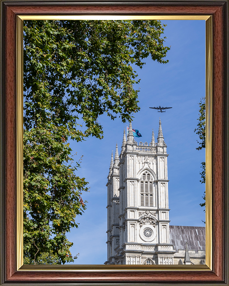 RAF Lancaster Bomber over Westminster abbey Photo Print Royal Air Force Aircraft Wall Art Aviation Decor Posters, Prints, & Visual Artwork Hampshire Prints 10 x 8 Classic Frame No