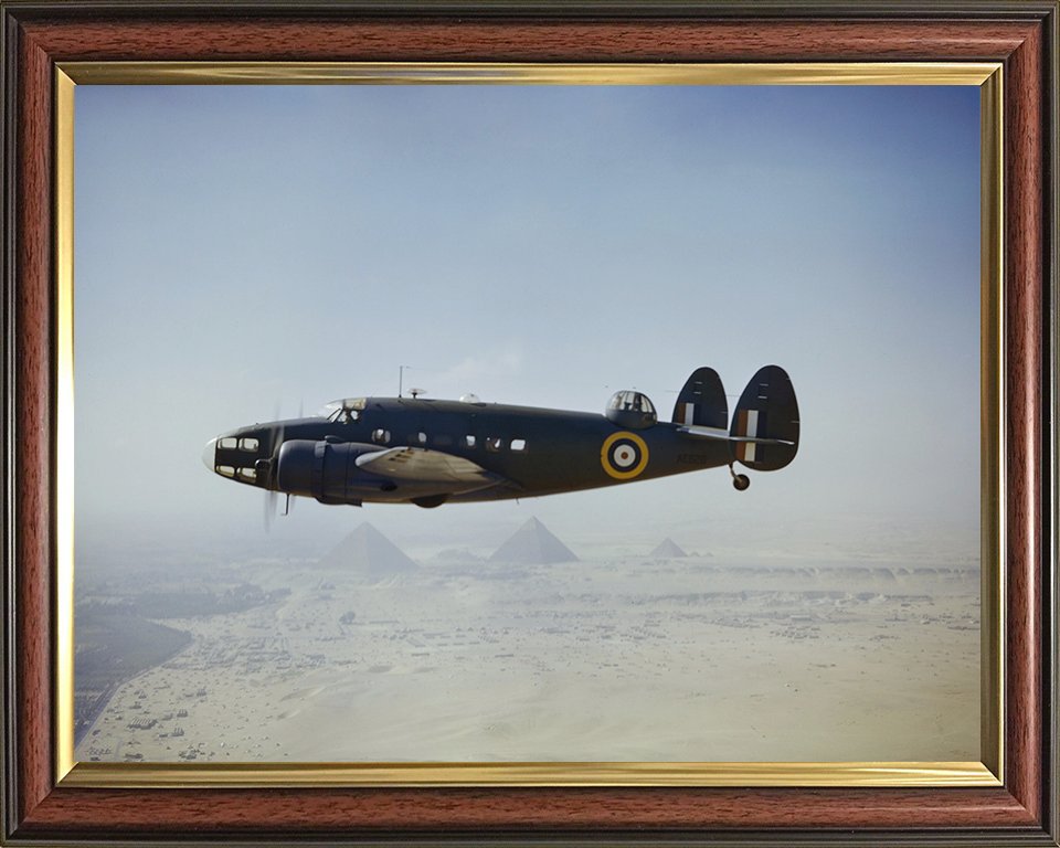 RAF Lockheed Hudson VI in Flight Photo Print Royal Air Force Aircraft Wall Art Aviation Decor Poster Posters, Prints, & Visual Artwork Hampshire Prints 10 x 8 Classic Frame No