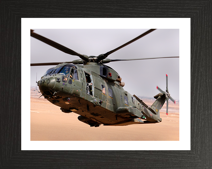 RAF Merlin HC.3 Helicopter in flight Photo Print Royal Air Force Aircraft Wall Art Aviation Decor Posters, Prints, & Visual Artwork Hampshire Prints 10 x 8 Black Frame Yes