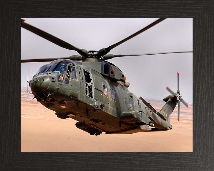 RAF Merlin HC.3 Helicopter in flight Photo Print Royal Air Force Aircraft Wall Art Aviation Decor Posters, Prints, & Visual Artwork Hampshire Prints 10 x 8 Black Frame No