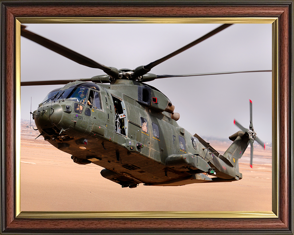 RAF Merlin HC.3 Helicopter in flight Photo Print Royal Air Force Aircraft Wall Art Aviation Decor Posters, Prints, & Visual Artwork Hampshire Prints 10 x 8 Classic Frame No