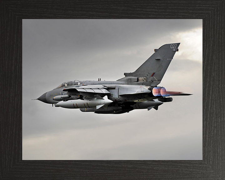 RAF Tornado GR4 Jet in Flight Photo Print Royal Air Force Aircraft Wall Art Aviation Decor Posters, Prints, & Visual Artwork Hampshire Prints 10 x 8 Black Frame No