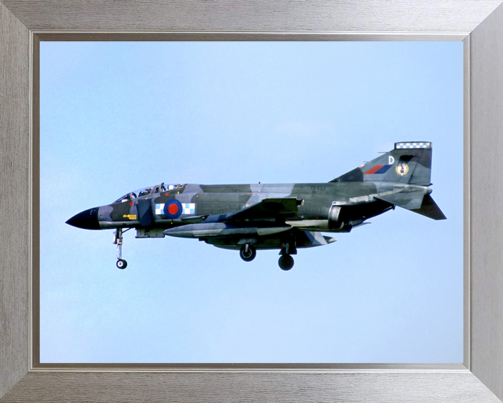 RAF Phantom FGR2 Landing 1982 Photo Print Royal Air Force Aircraft Wall Art Aviation Decor Posters, Prints, & Visual Artwork Hampshire Prints 10 x 8 Silver Frame No
