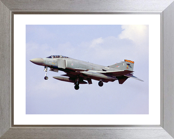 RAF Phantom Jet in flight 1990 Photo Print Royal Air Force Aircraft Wall Art Aviation Decor Posters, Prints, & Visual Artwork Hampshire Prints 10 x 8 Silver Frame Yes