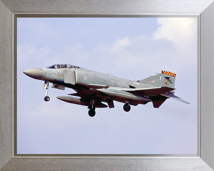 RAF Phantom Jet in flight 1990 Photo Print Royal Air Force Aircraft Wall Art Aviation Decor Posters, Prints, & Visual Artwork Hampshire Prints 10 x 8 Silver Frame No