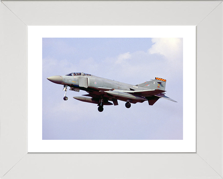 RAF Phantom Jet in flight 1990 Photo Print Royal Air Force Aircraft Wall Art Aviation Decor Posters, Prints, & Visual Artwork Hampshire Prints 10 x 8 White Frame Yes