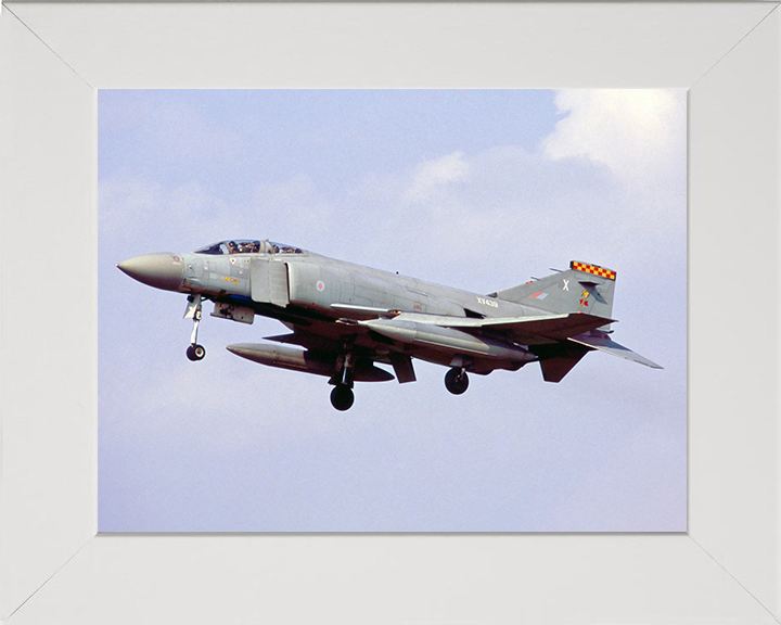RAF Phantom Jet in flight 1990 Photo Print Royal Air Force Aircraft Wall Art Aviation Decor Posters, Prints, & Visual Artwork Hampshire Prints 10 x 8 White Frame No
