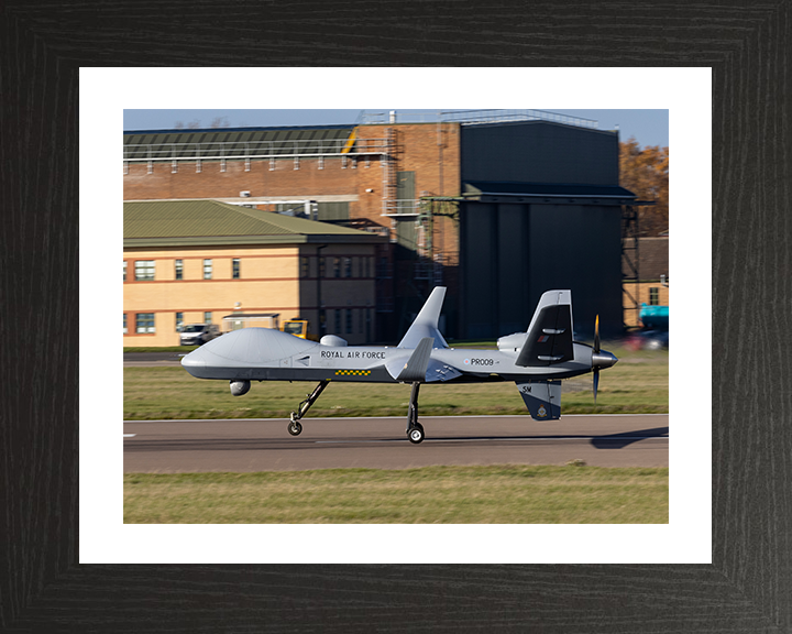 RAF Protector RG Mk1 Drone Taking off Photo Print Royal Air Force Aircraft Wall Art Aviation Decor Posters, Prints, & Visual Artwork Hampshire Prints 10 x 8 Black Frame Yes